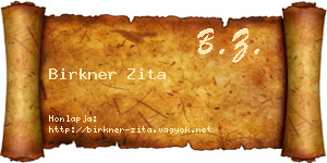 Birkner Zita névjegykártya